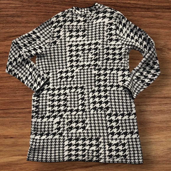 NWT Nine West Black & White Houndstooth Open-Front Cardigan Duster Sweater XXL - Picture 4 of 9